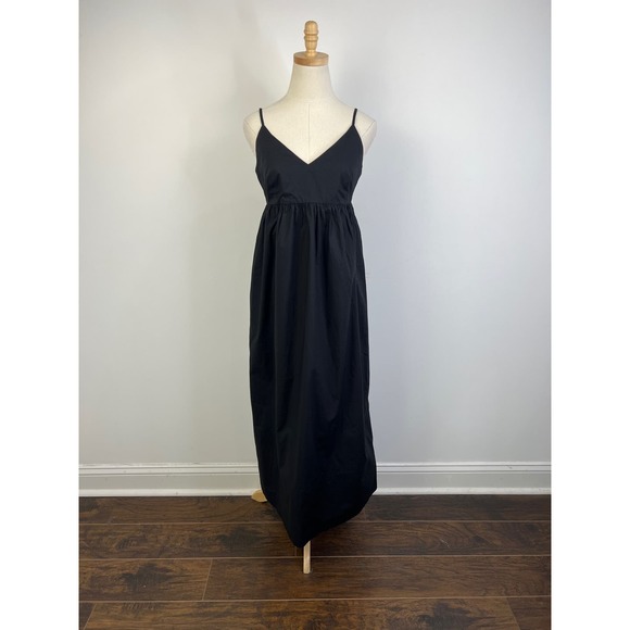QUINCE Black 100% Organic Cotton Poplin Sleeveless Maxi Dress NWT Size XS - Picture 8 of 13